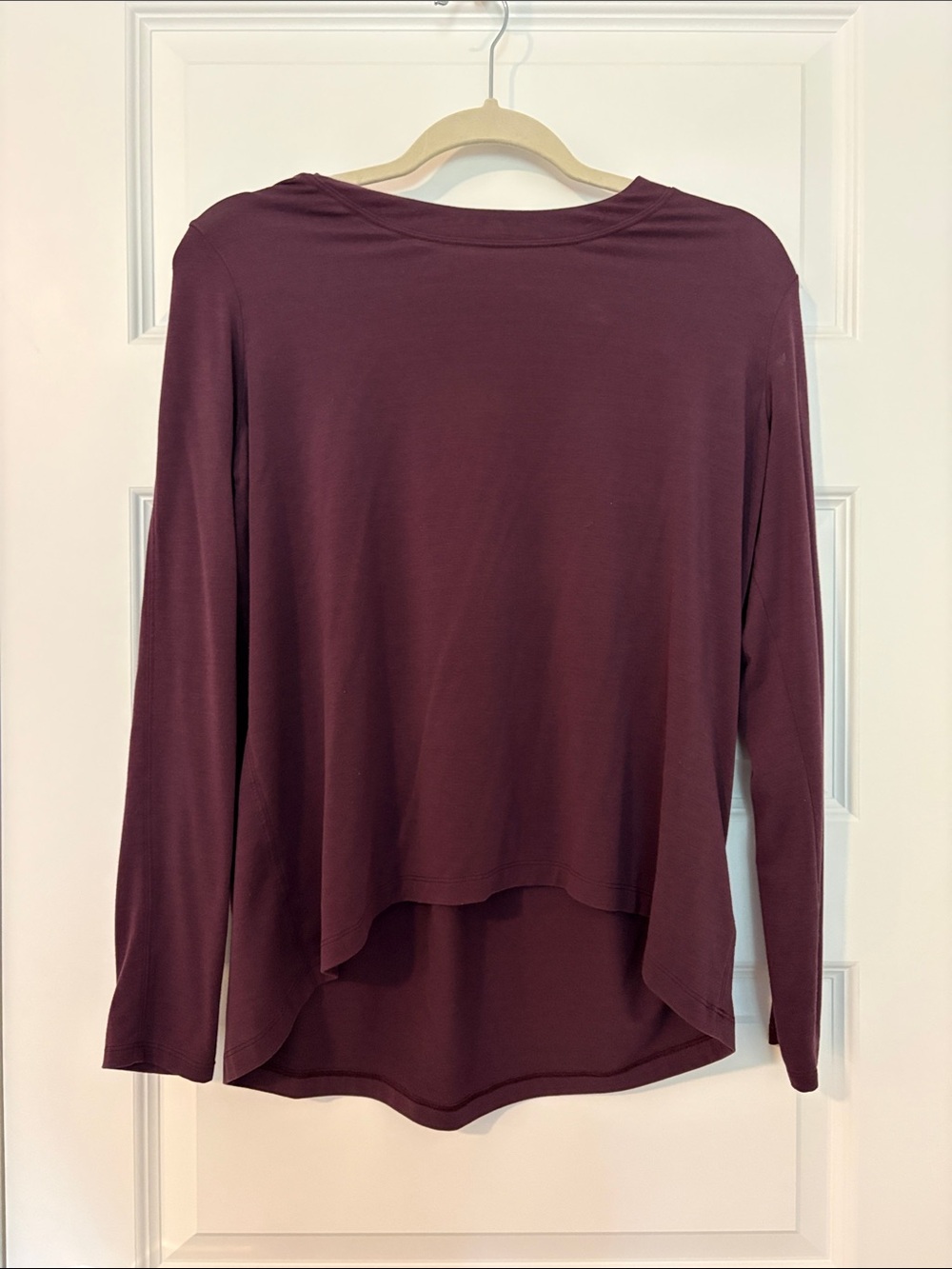 Athleta Layered High-Low Long Sleeve Top - Burgundy Plum